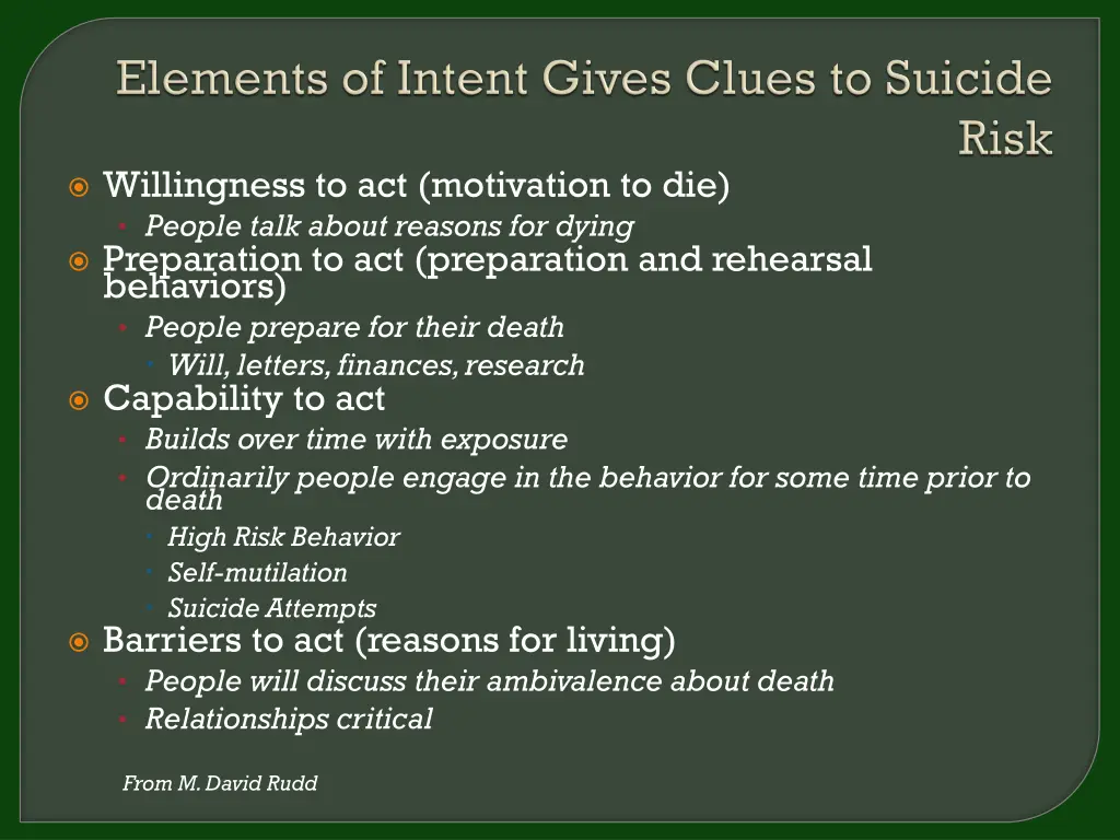 willingness to act motivation to die people talk