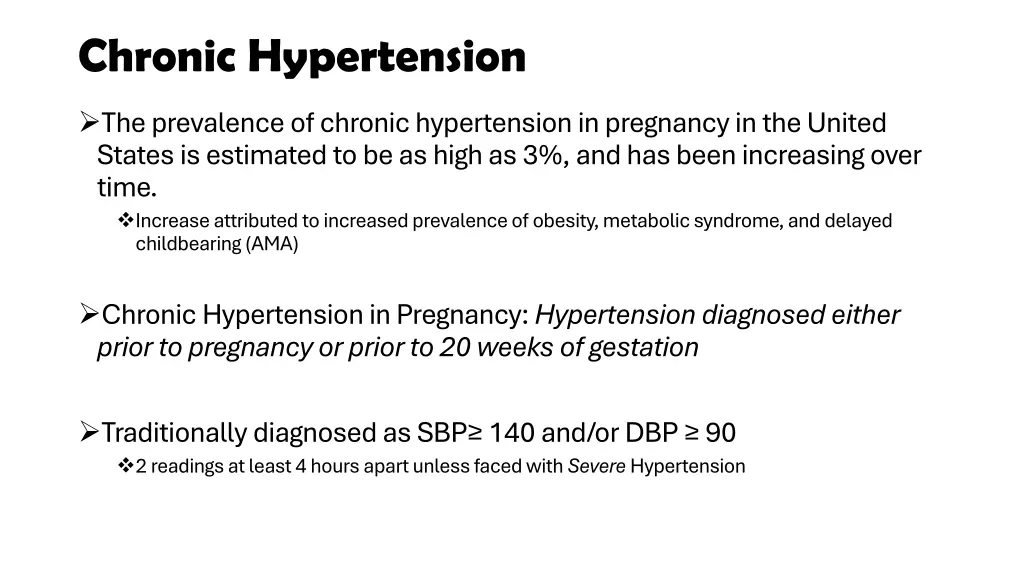 chronic hypertension