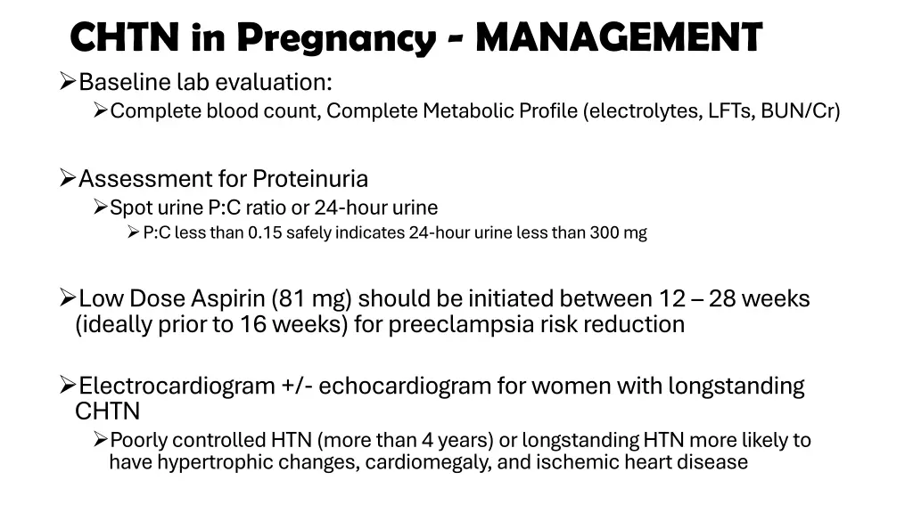 chtn in pregnancy management