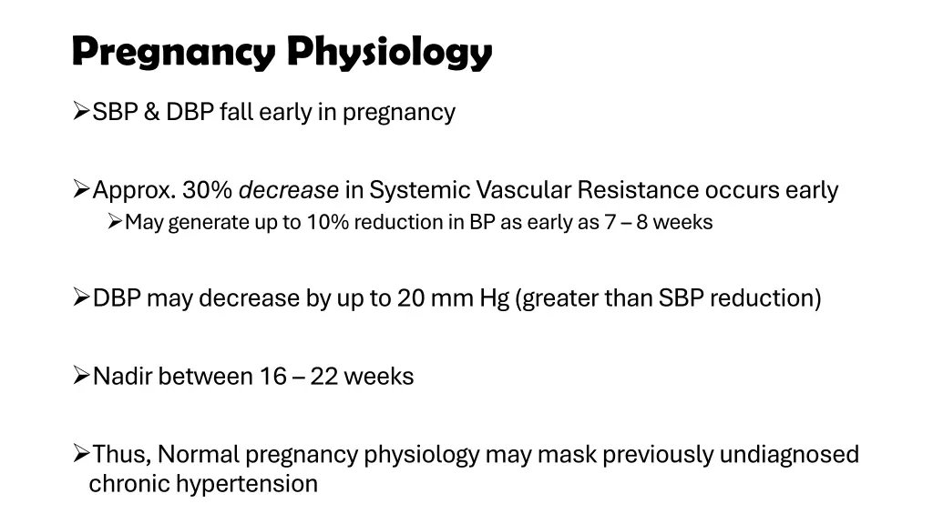 pregnancy physiology