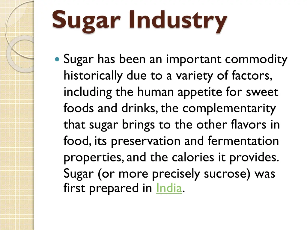 sugar industry