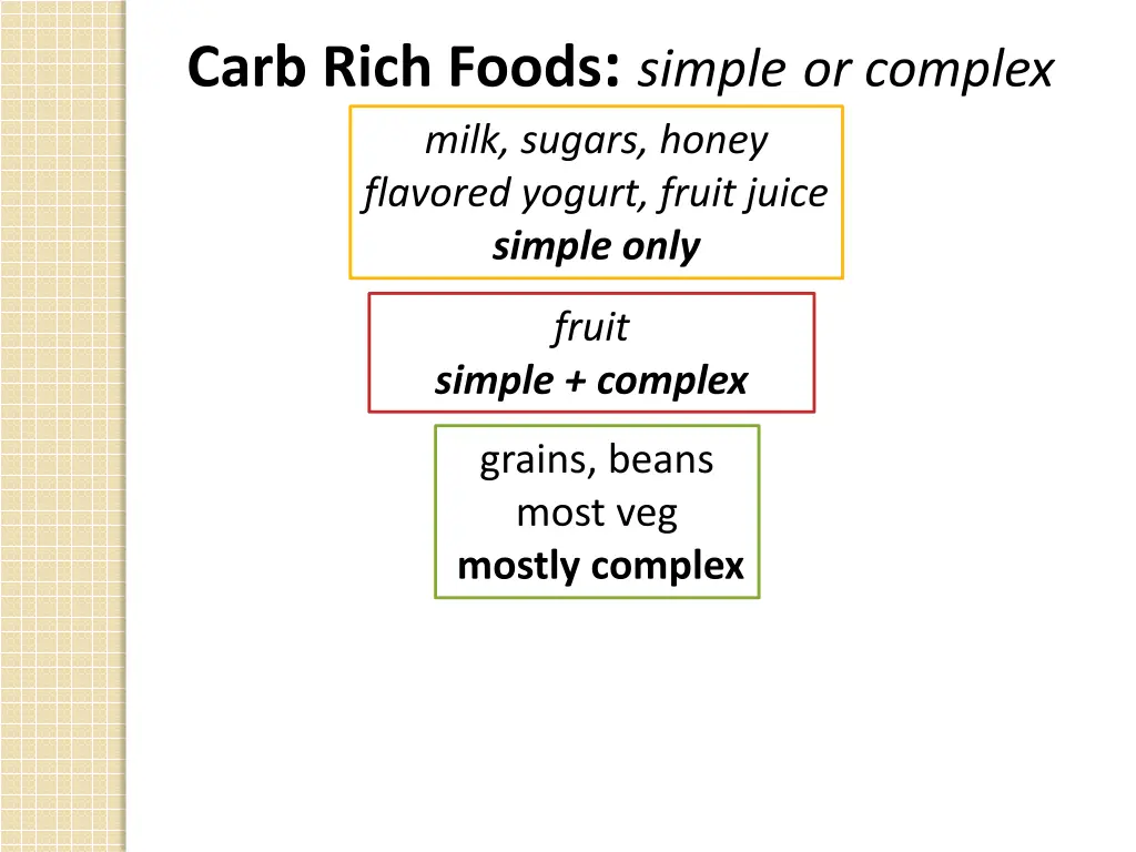 carb rich foods simple or complex milk sugars