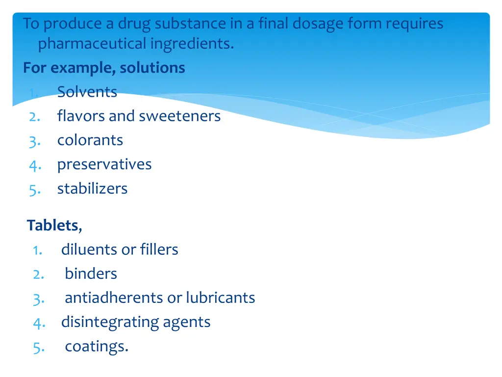 to produce a drug substance in a final dosage