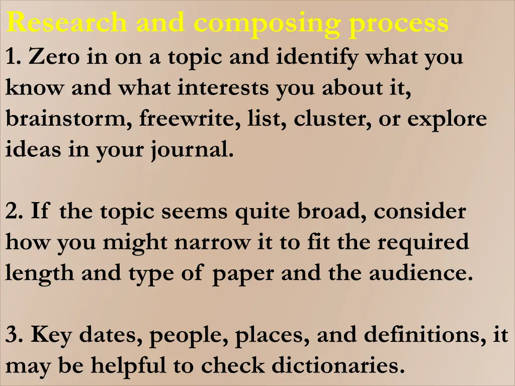 research and composing process 1 zero