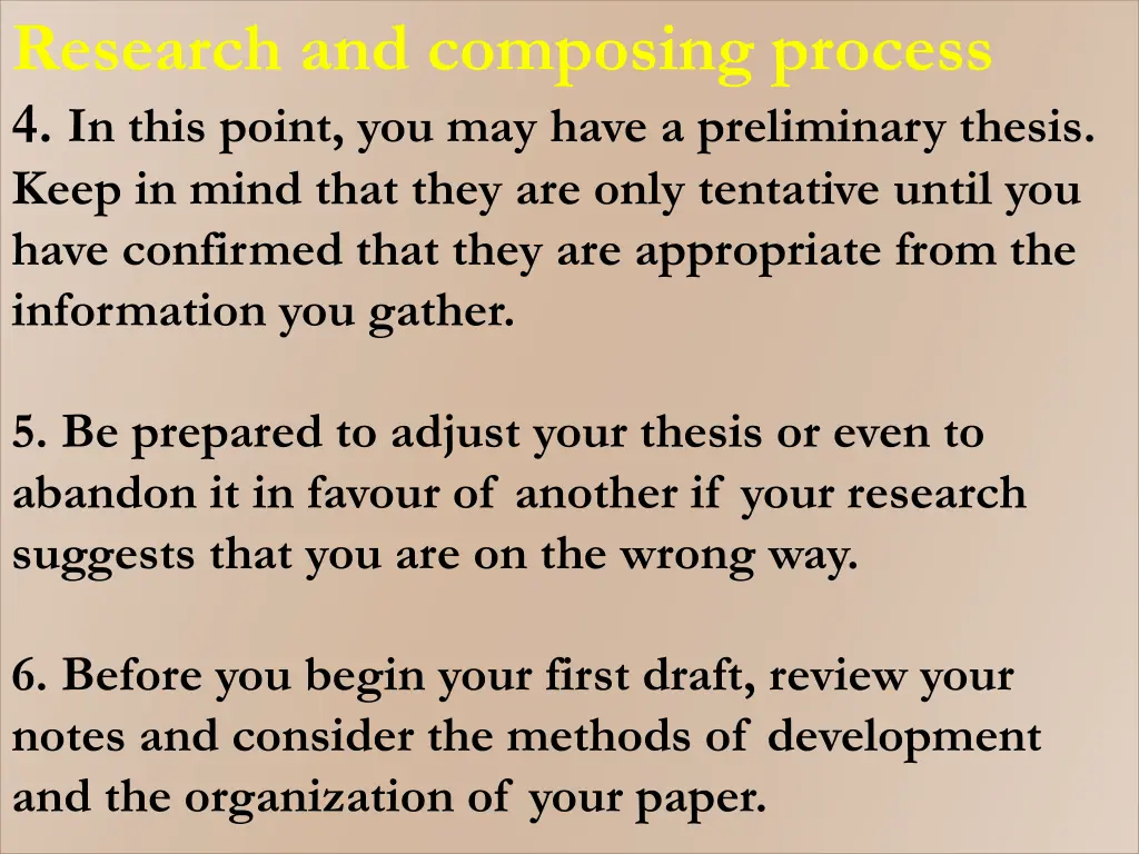 research and composing process 4 in this point