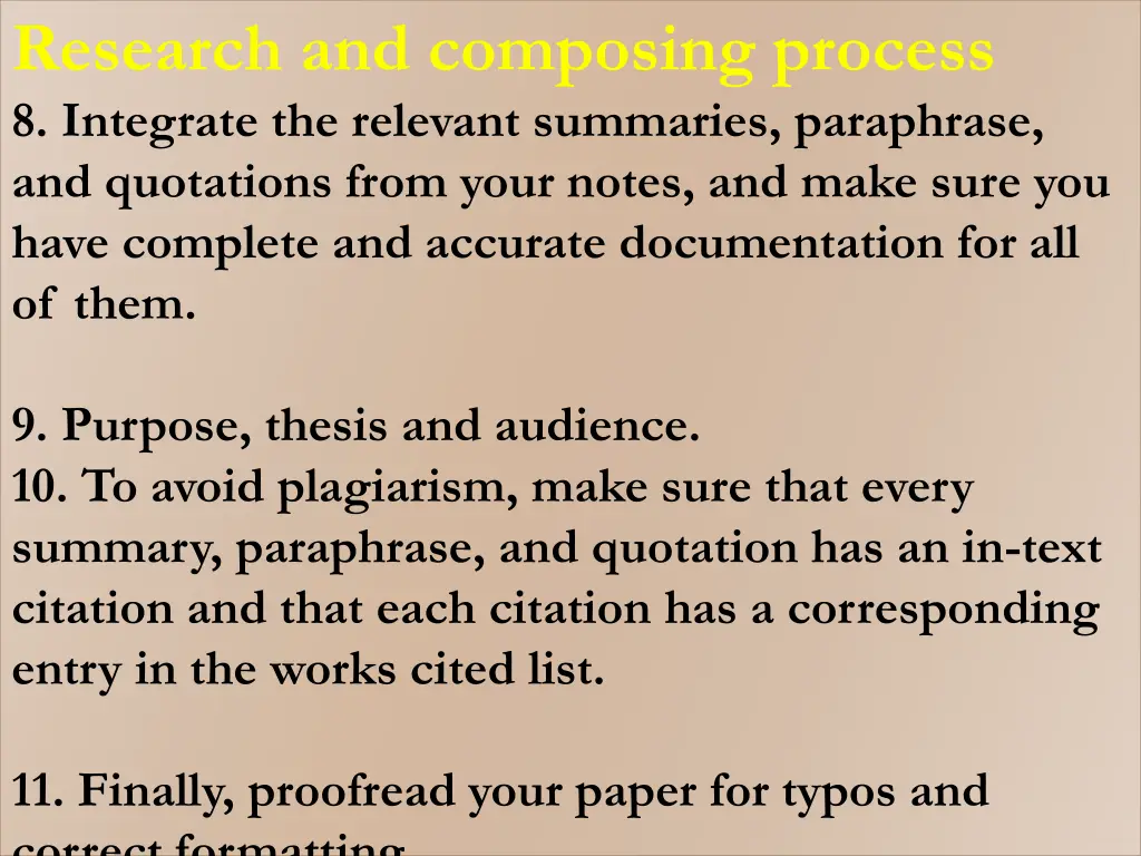 research and composing process 8 integrate