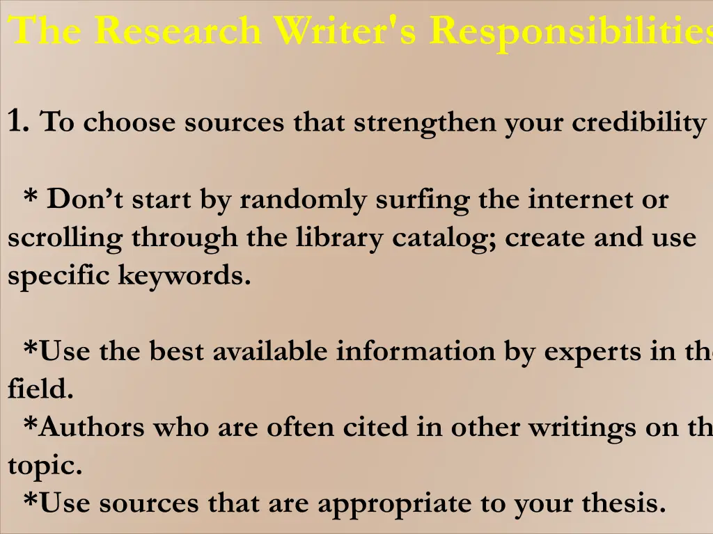 the research writer s responsibilities