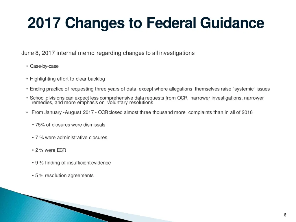 2017 changes to federal guidance