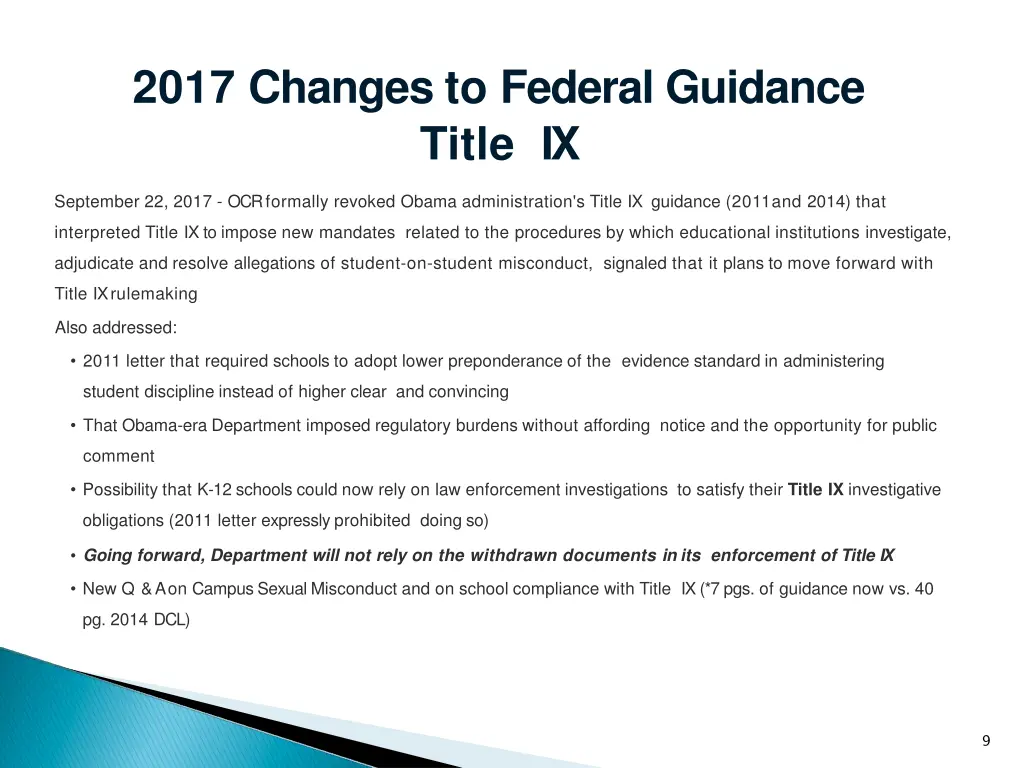 2017 changes to federal guidance title ix