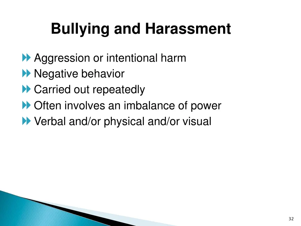 bullying and harassment