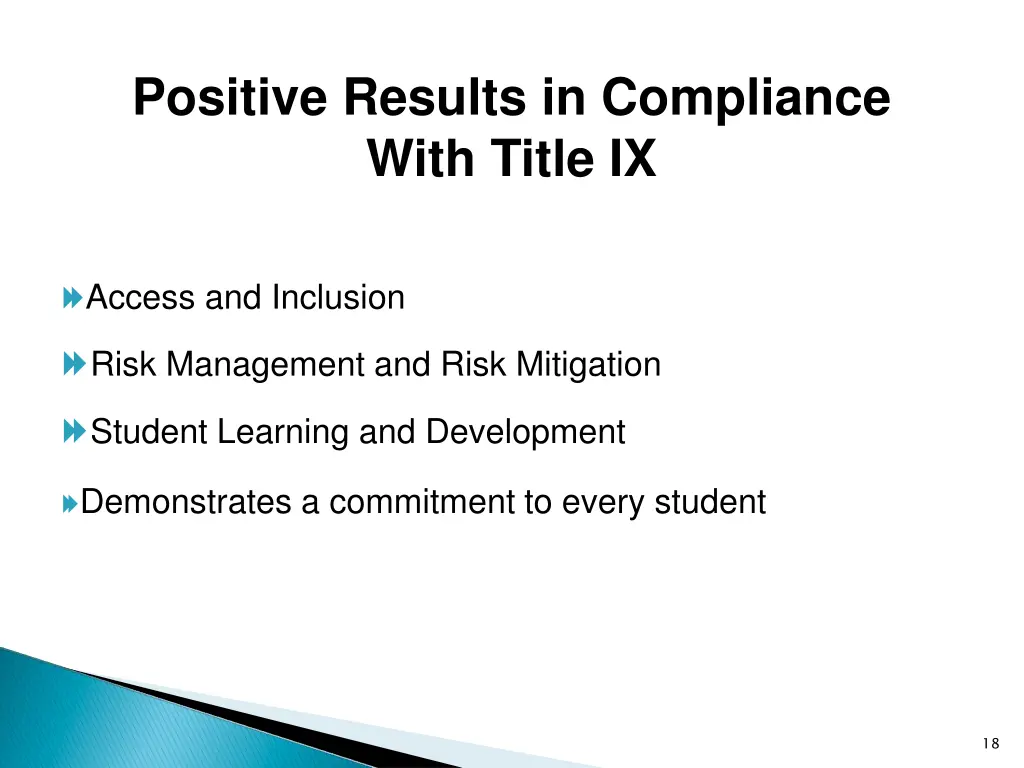 positive results in compliance with title ix