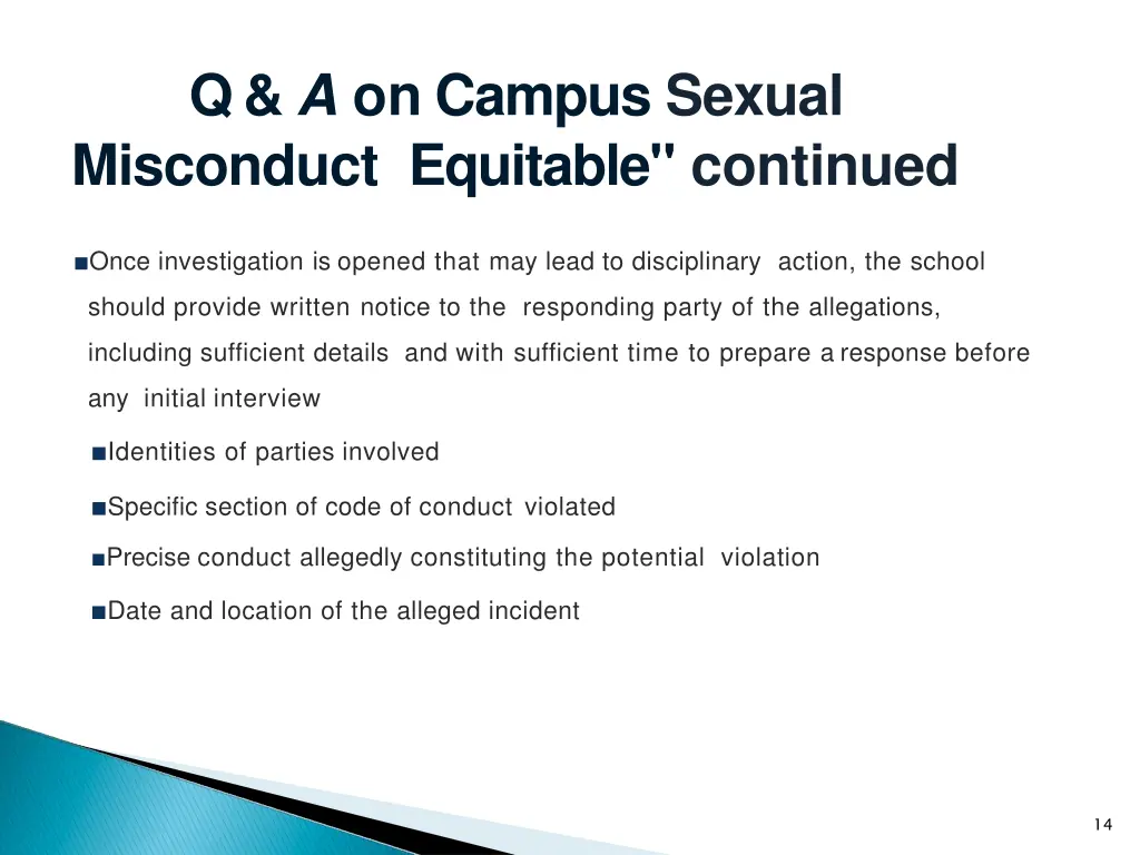 q a on campus sexual misconduct equitable