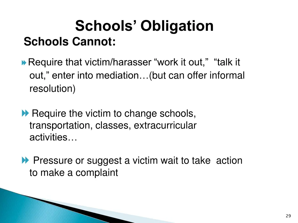 schools obligation schools cannot