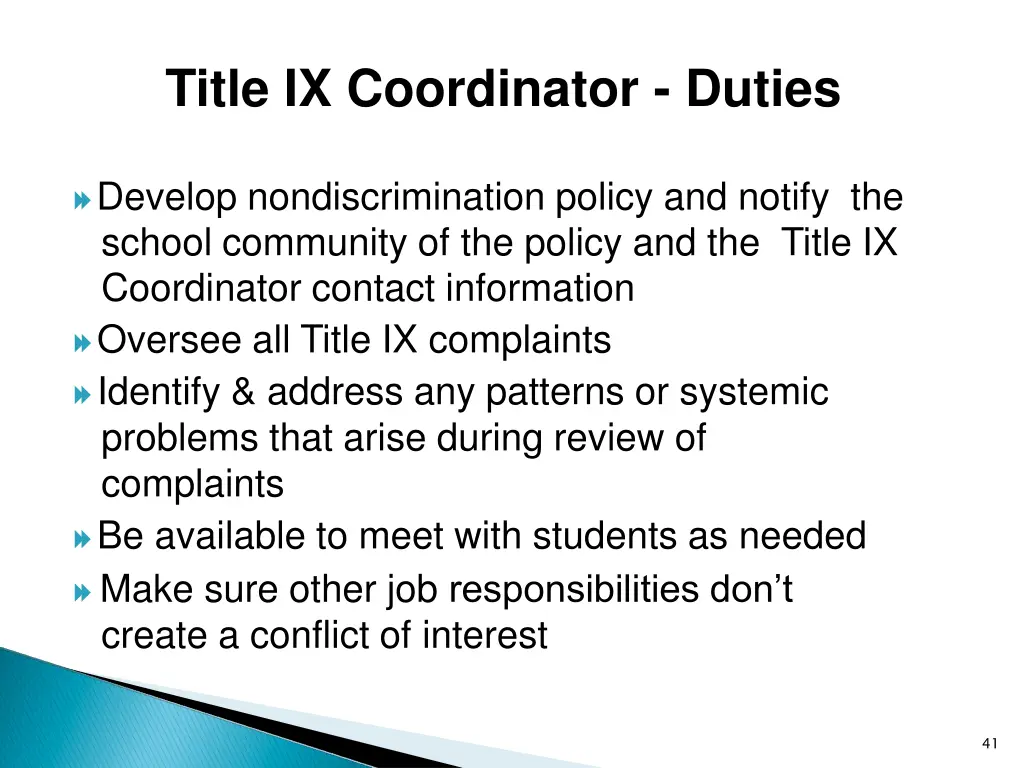 title ix coordinator duties