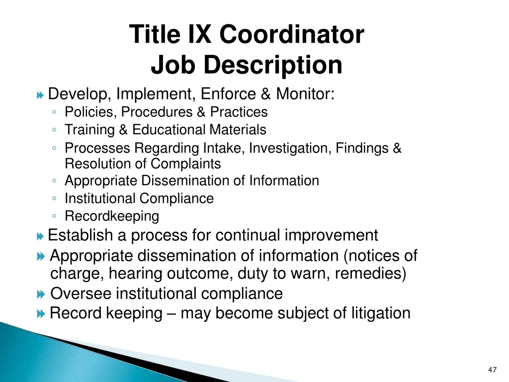 title ix coordinator job description