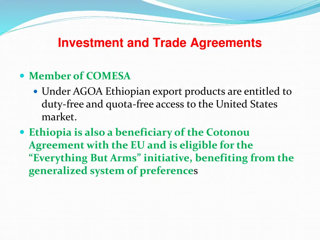 investment and trade agreements