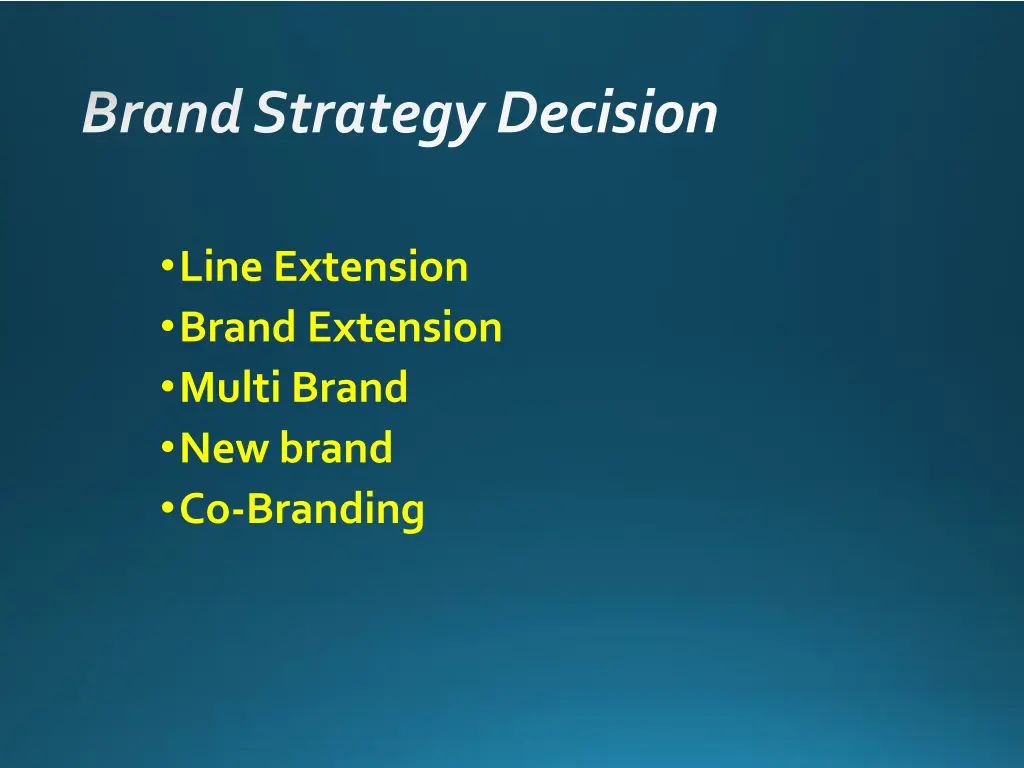 brand strategy decision