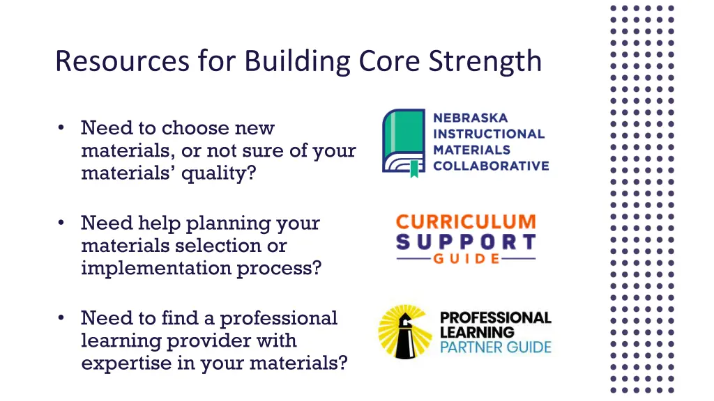 resources for building core strength