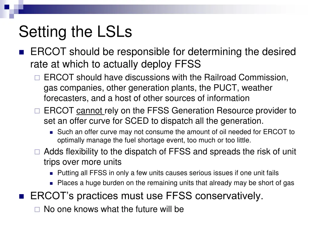 setting the lsls