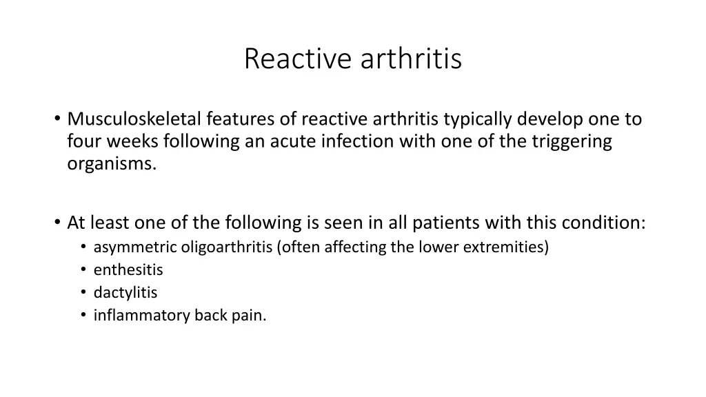 reactive arthritis 2