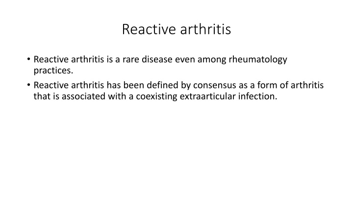 reactive arthritis