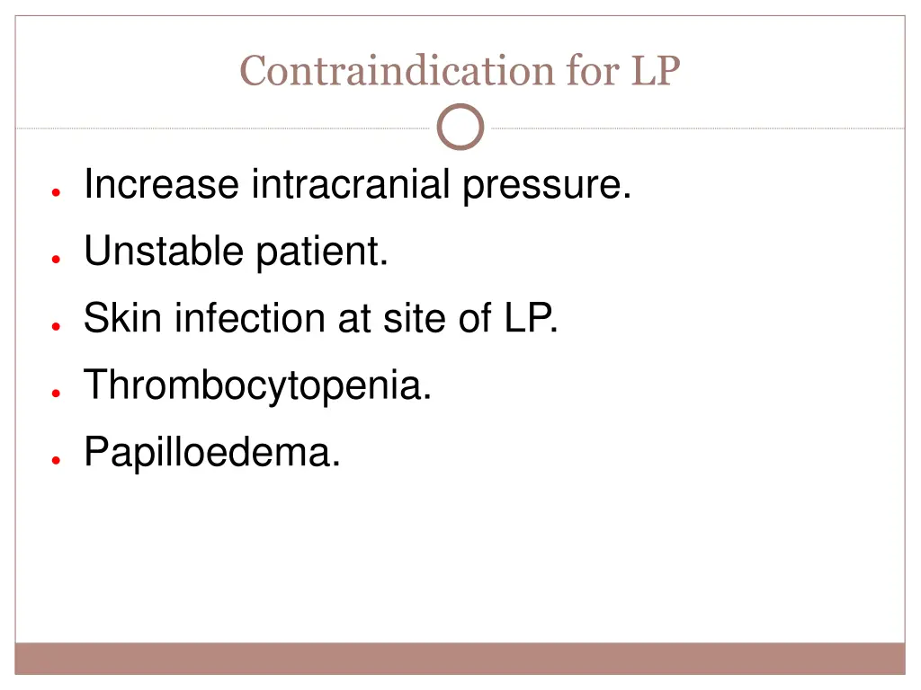 contraindication for lp