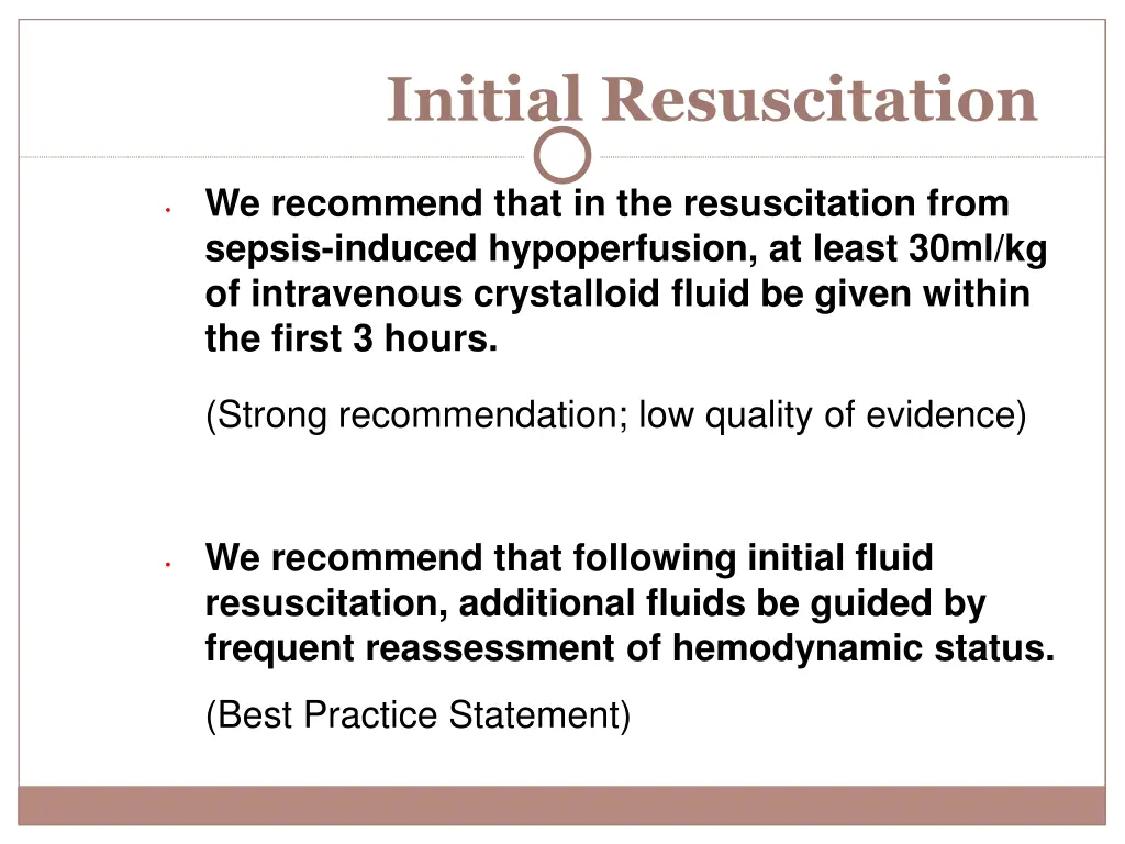 initial resuscitation