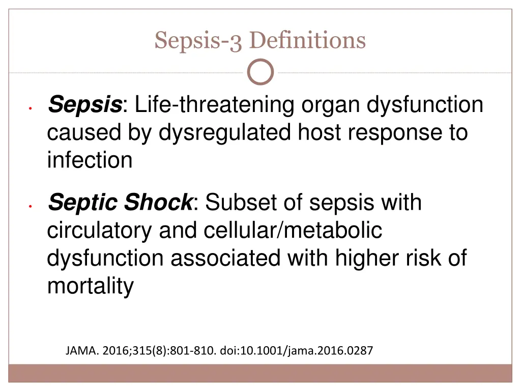 sepsis 3 definitions