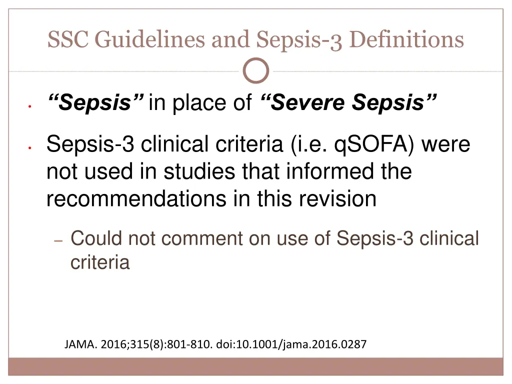 ssc guidelines and sepsis 3 definitions