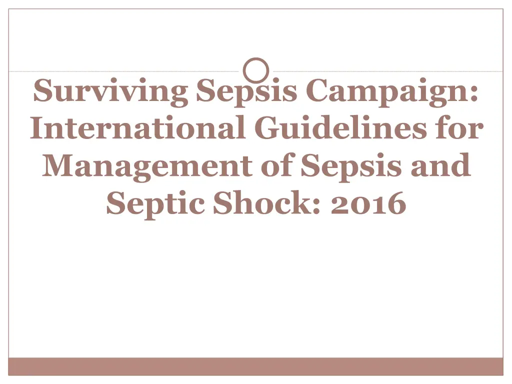 surviving sepsis campaign international