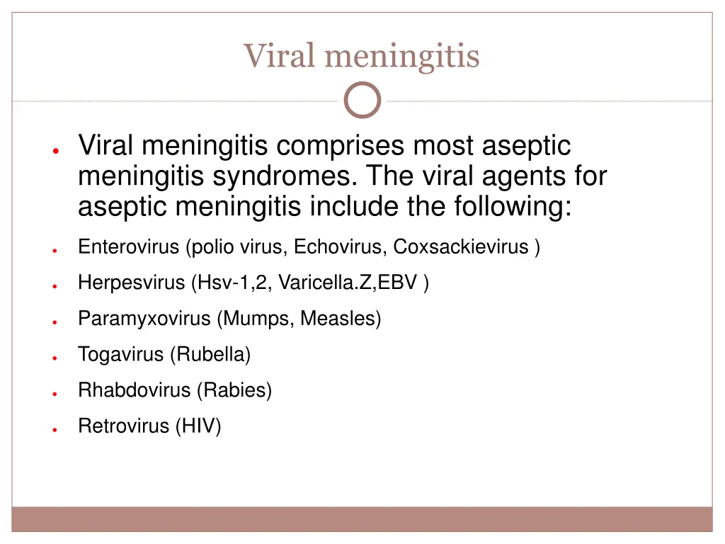 viral meningitis