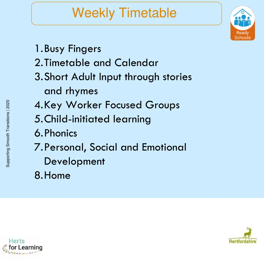 weekly timetable