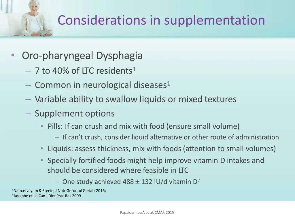 considerations in supplementation