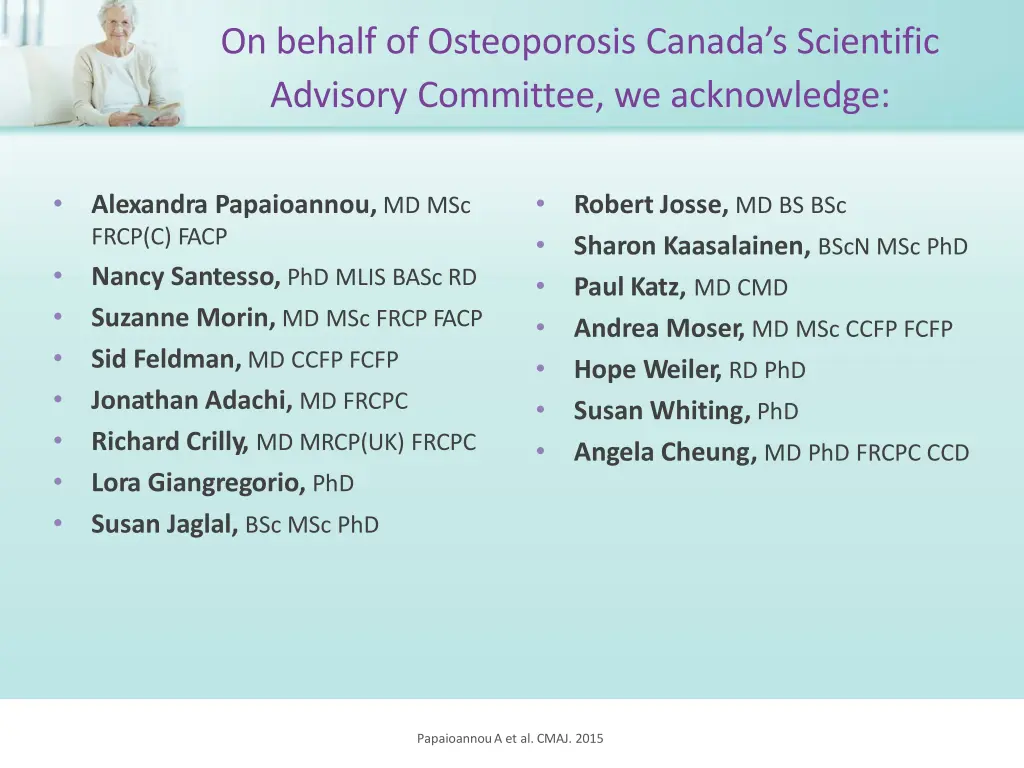 on behalf of osteoporosis canada s scientific