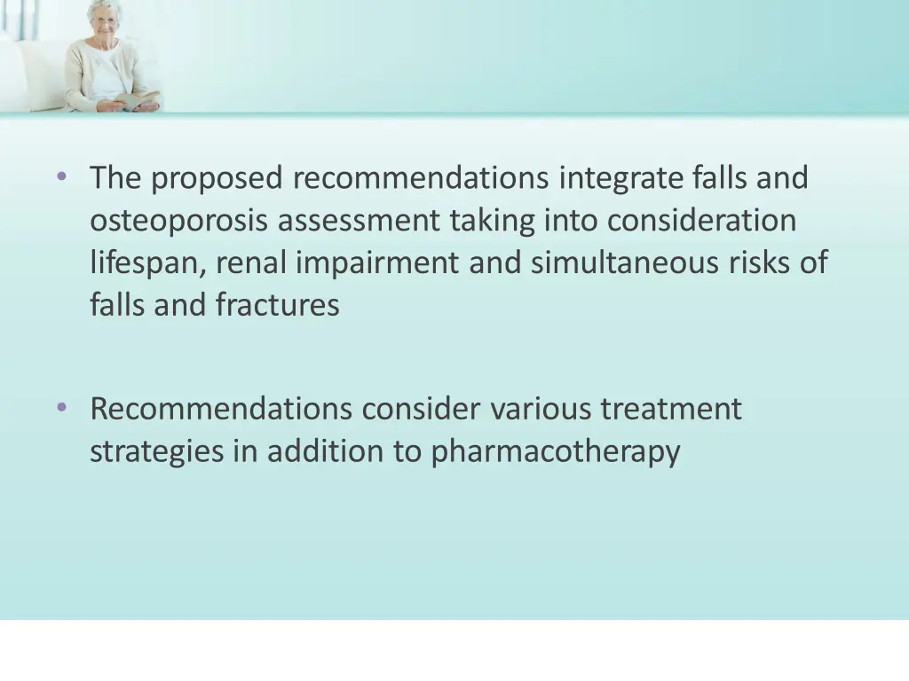 the proposed recommendations integrate falls