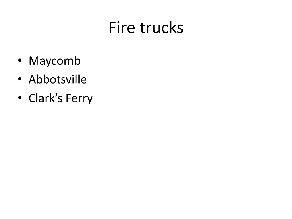 fire trucks