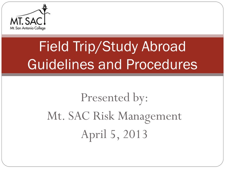 field trip study abroad guidelines and procedures