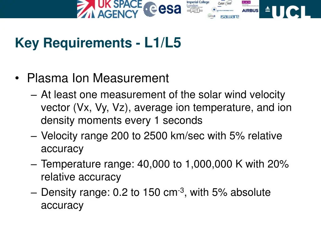 key requirements l1 l5