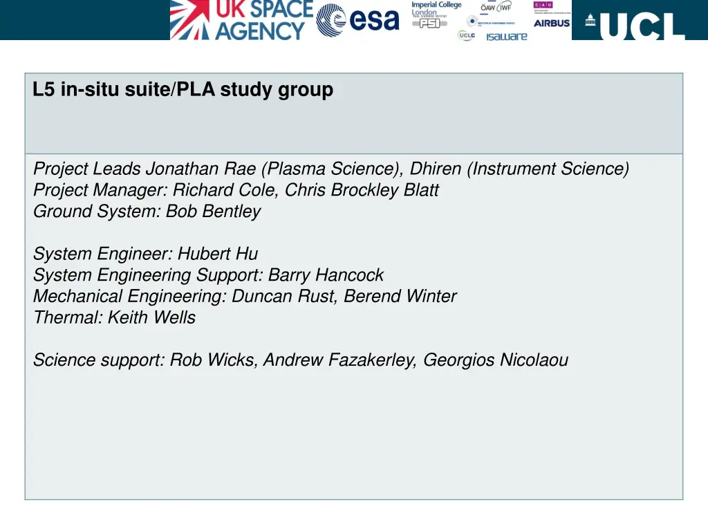 l5 in situ suite pla study group