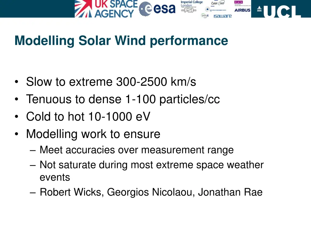 modelling solar wind performance