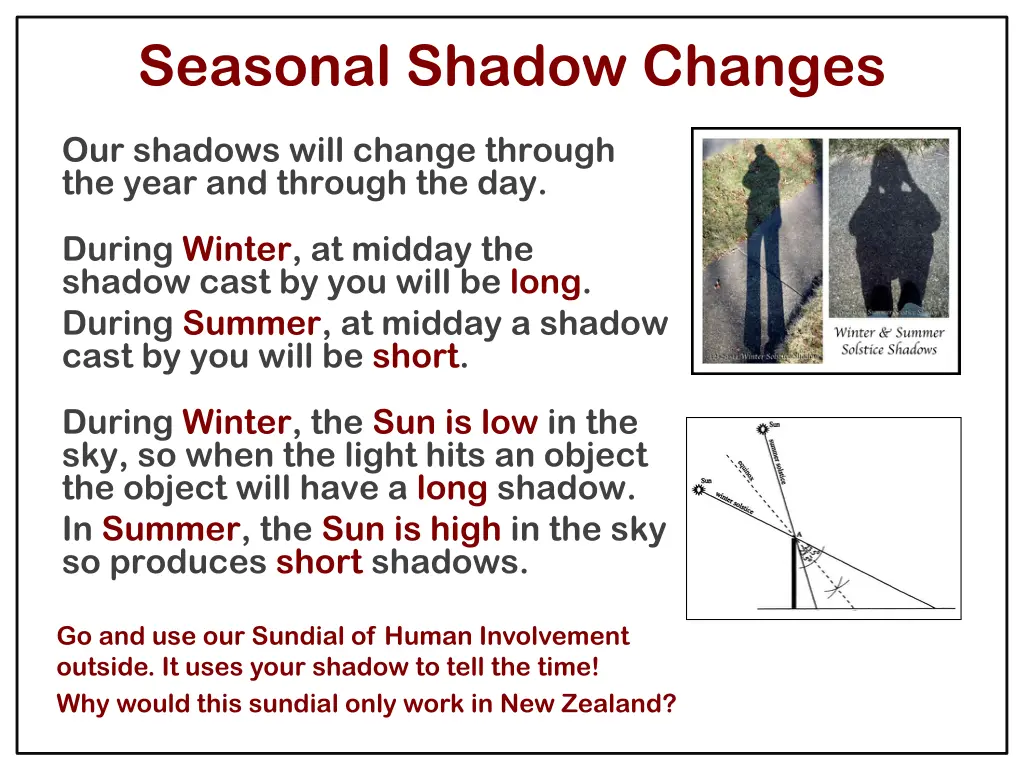 seasonal shadow changes