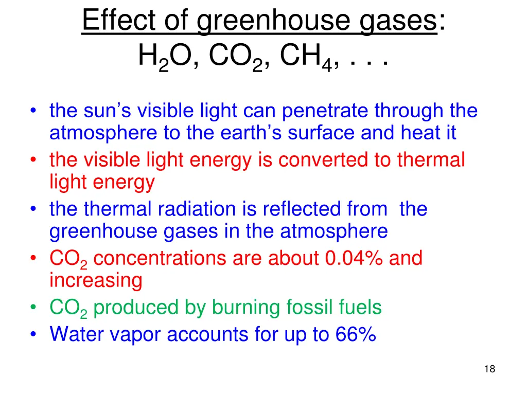 effect of greenhouse gases h 2 o co 2 ch 4