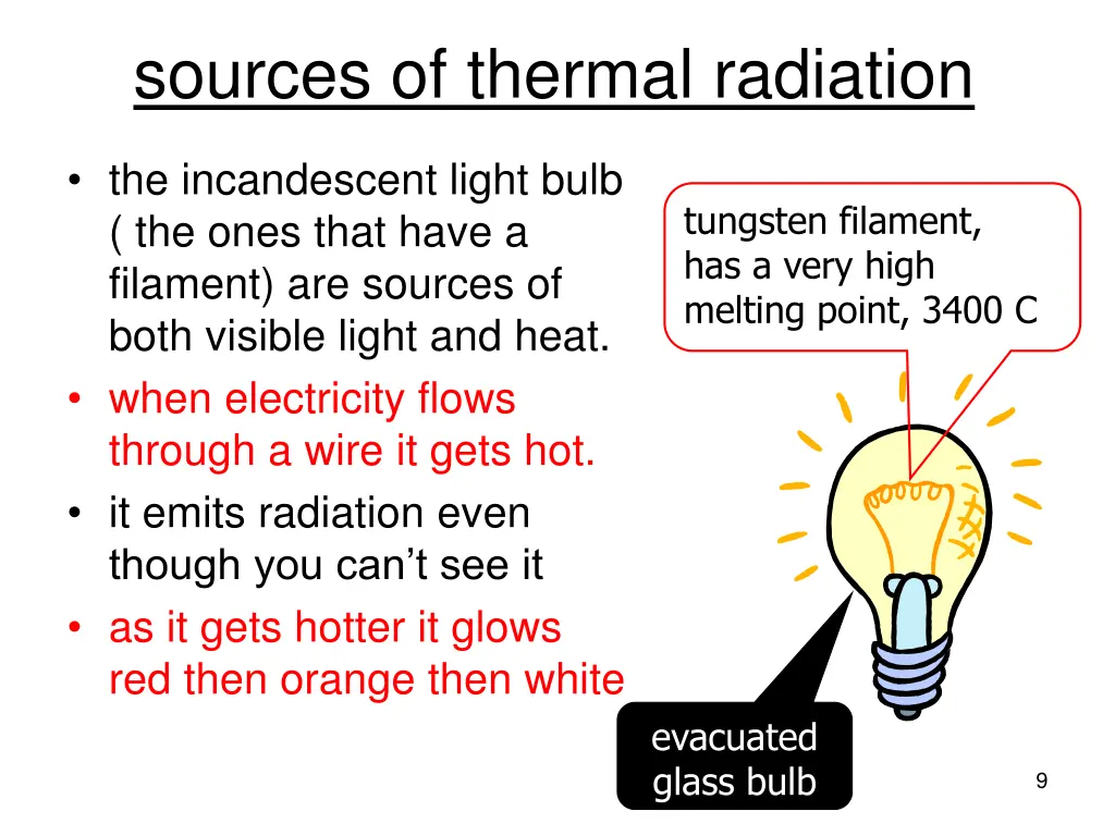 sources of thermal radiation