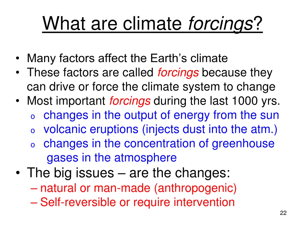 what are climate forcings