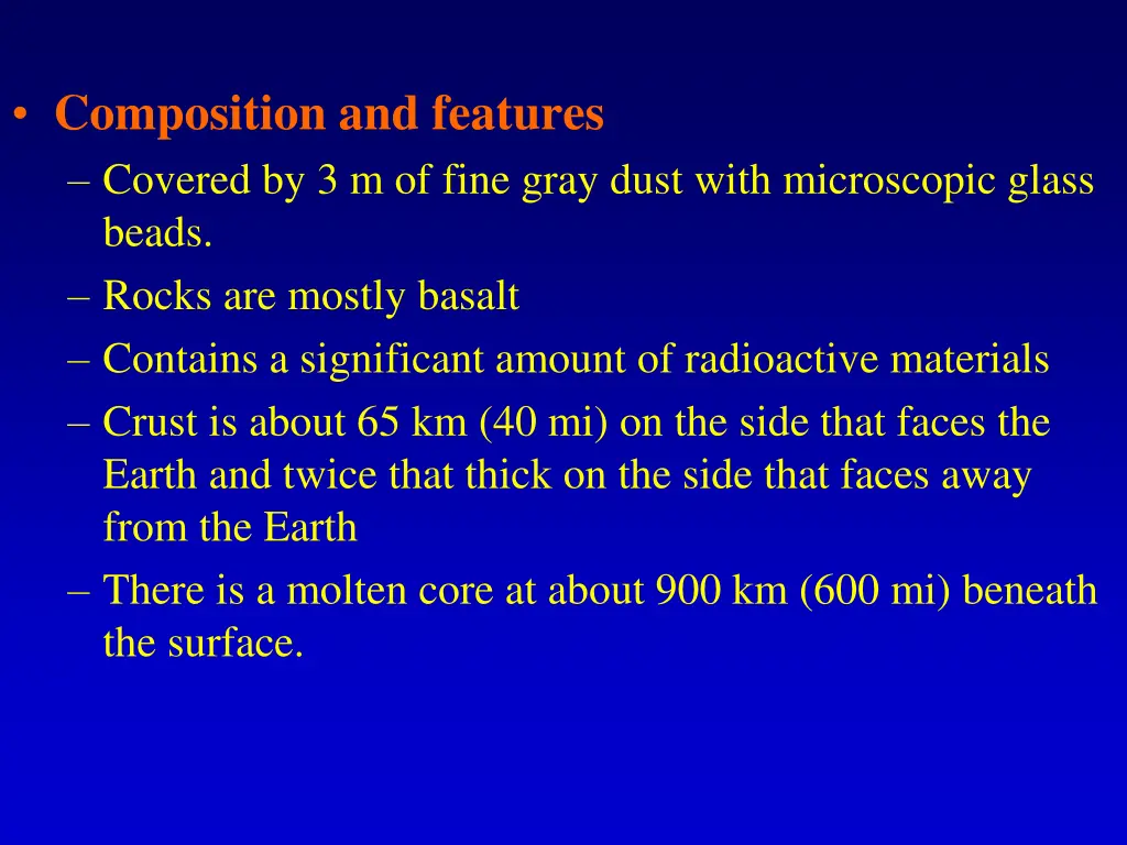 composition and features covered by 3 m of fine