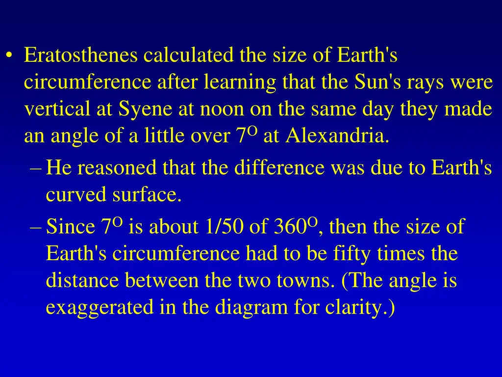 eratosthenes calculated the size of earth