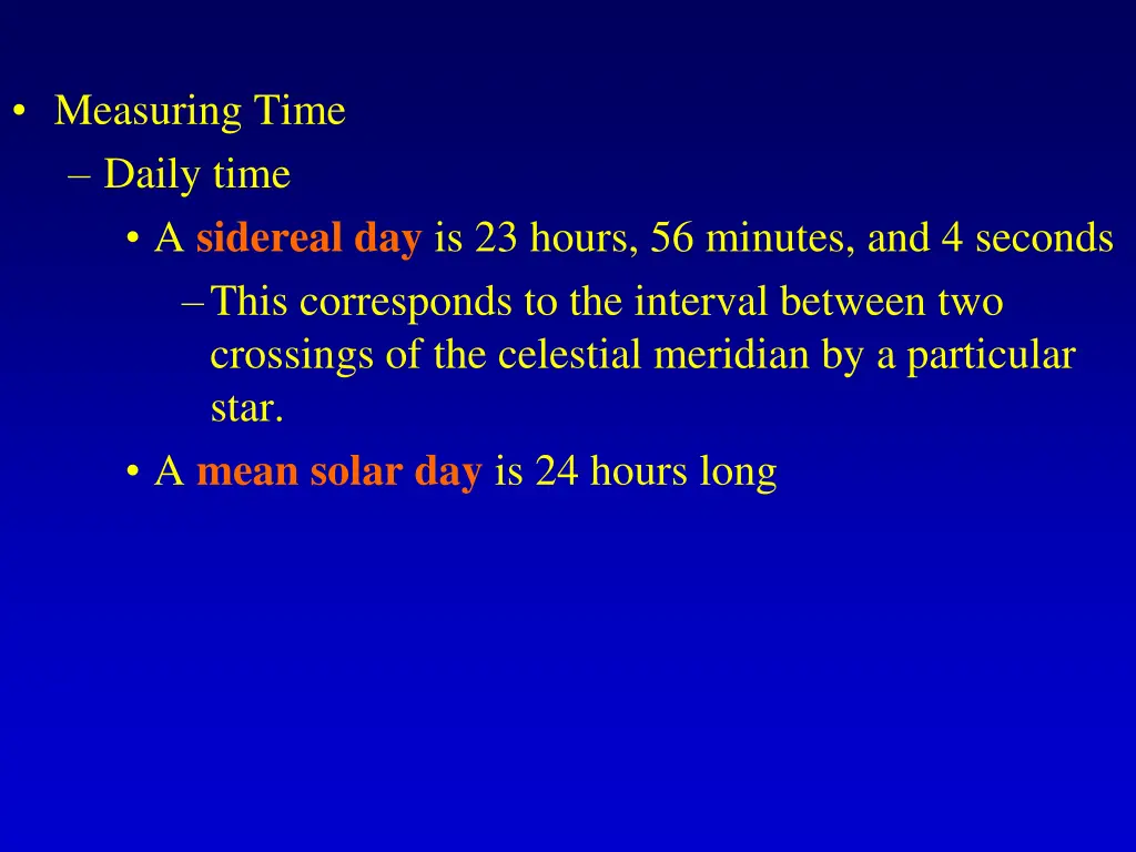 measuring time daily time a sidereal