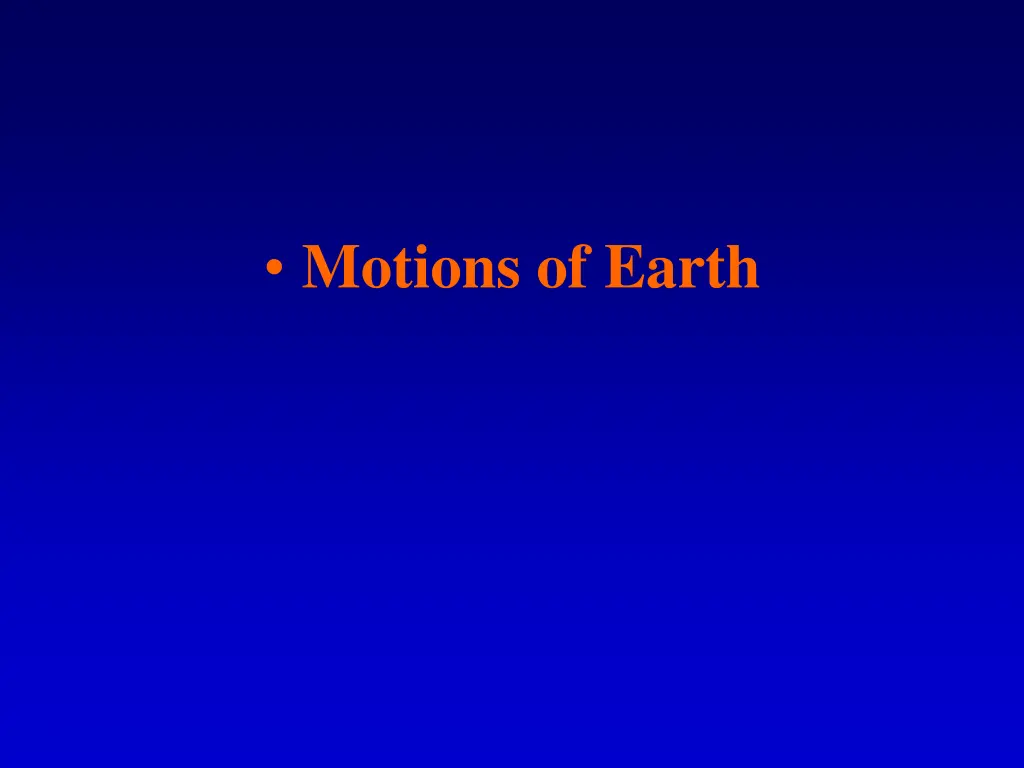 motions of earth