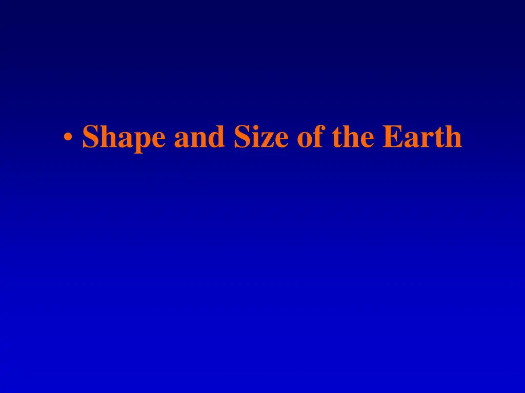 shape and size of the earth