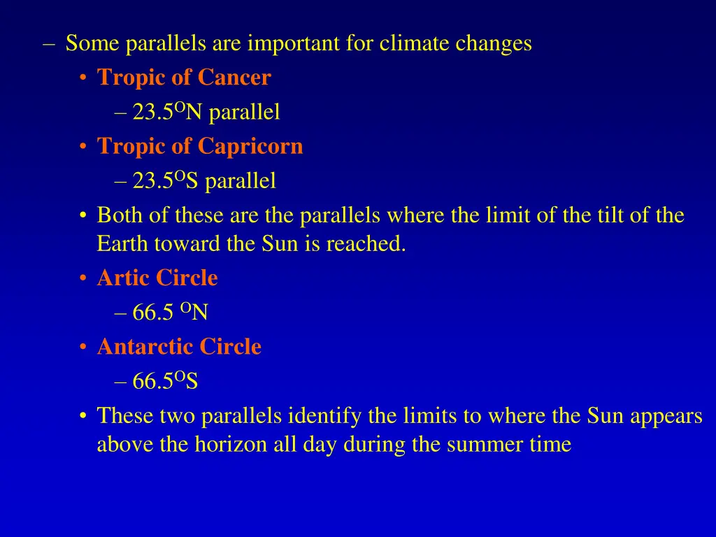 some parallels are important for climate changes